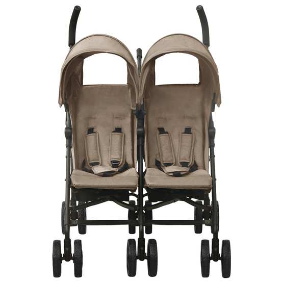 Tvillingvagn Taupe Stål - 3