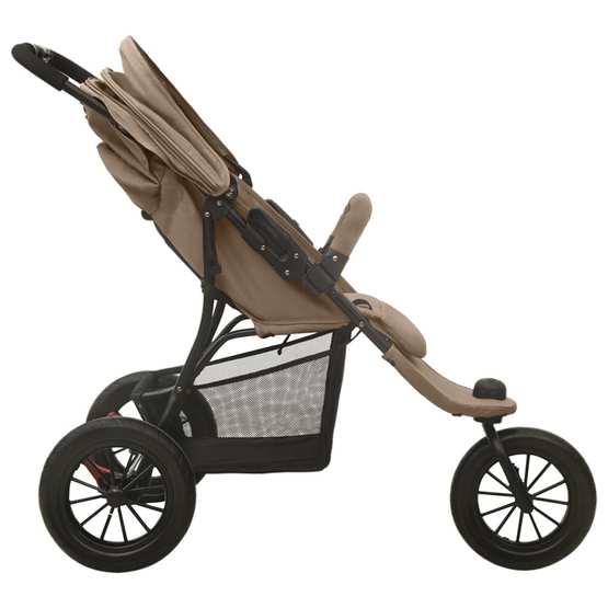 Tvillingvagn Taupe Stål - 1