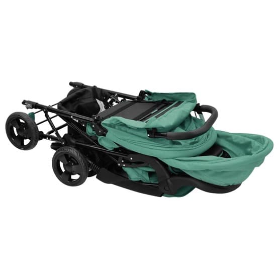 Tandem Tvillingvagn Grön Stål