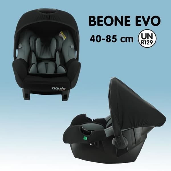 NANIA GIULIA 3 i 1 kombinerad barnvagn + BEONE EVO R129 bilbarnstol 40-85 cm - Bärsäng från 0 till 6 månader