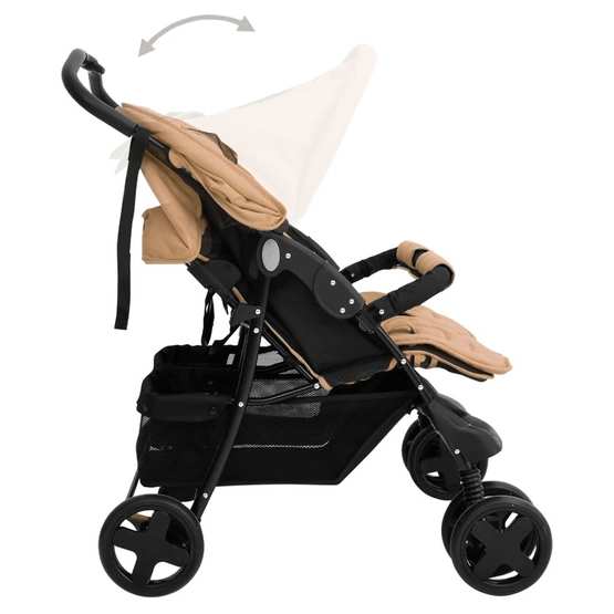 Tvillingvagn Taupe Stål - 2