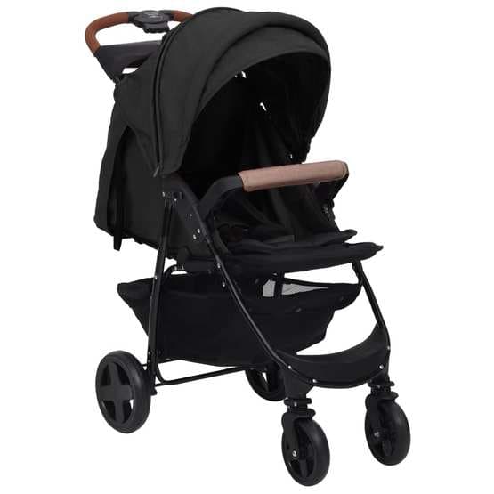 Barnvagn 2-I-1 Antracit Stål