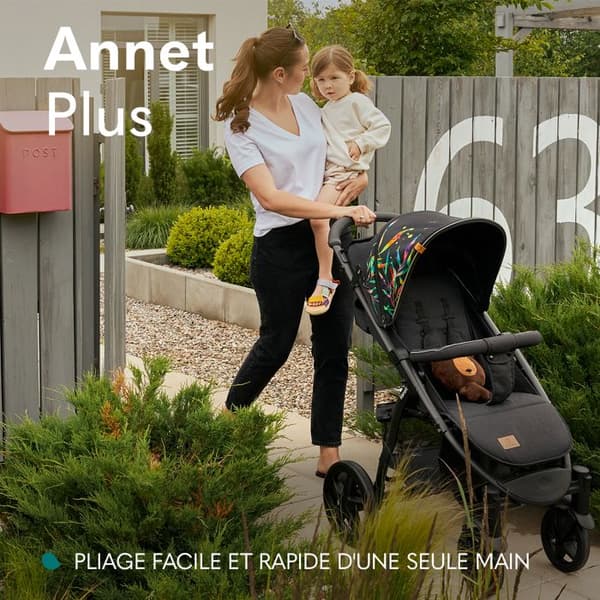 Poussette canne allt terräng LIONELO Annet Plus - Upp till 22 kg - Stora hjul - Tillbehör - Grå