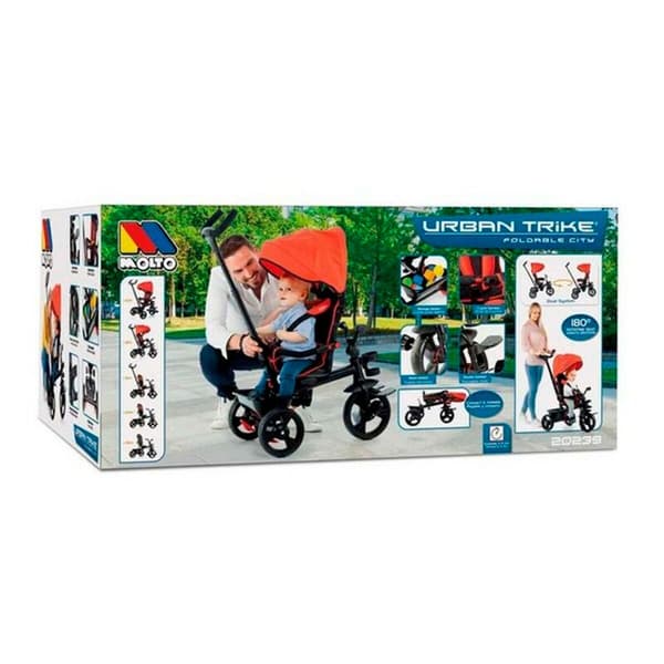 Molto Trychiclo Med Dubbelbroms Och Frihjul Urban Trike Basic 99 Cm Orange