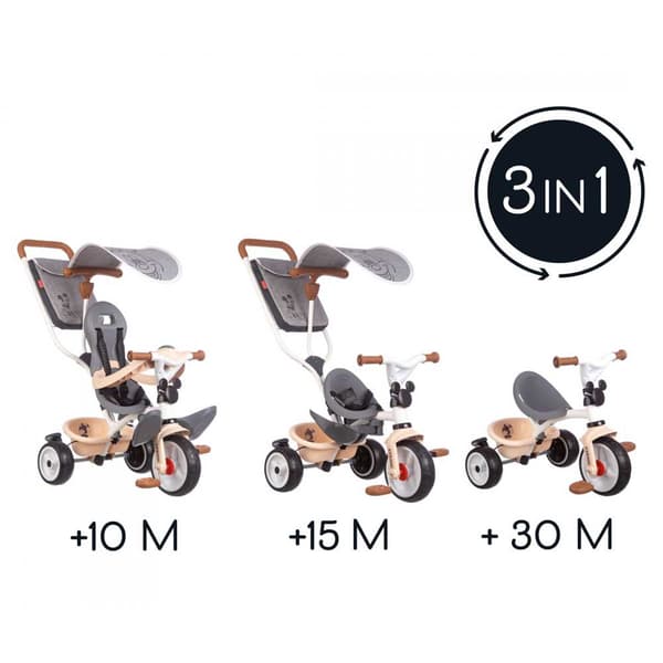Smoby Kolmipyörä Mickey Baby Balade Plus Hopeinen