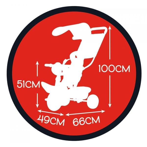 Smoby Kolmipyörä Mickey Baby Balade Plus Hopeinen