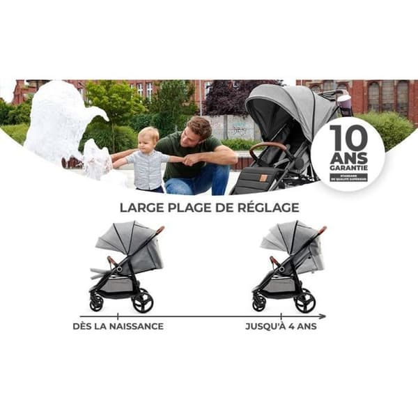 Kinderkraft Barnvagn Large + Grå