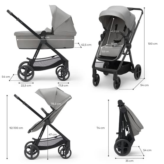 Barnvagn - Nyligt 3In1 Mink Pro Moonlight Grey