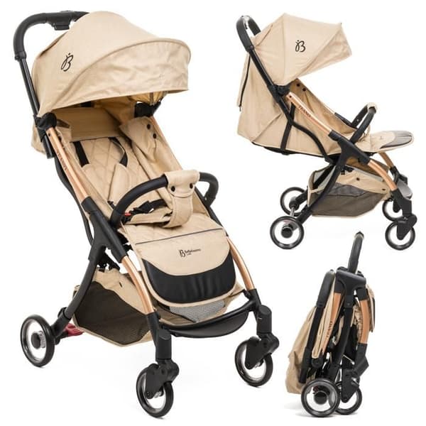 Bebelissimo - Ultra Compact City Barnvagn - Från 0 till 36 månader - Teano - beige