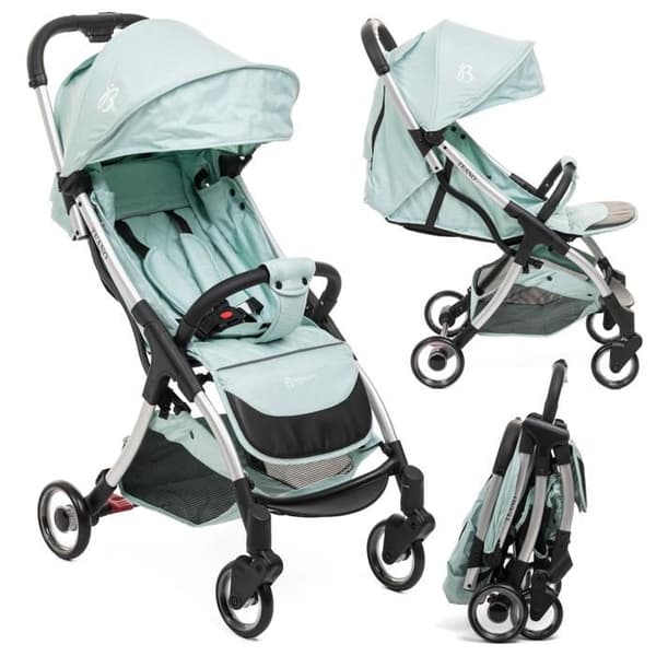 Bebelissimo - Ultra Compact City Barnvagn - Från 0 till 36 månader - Teano - grön