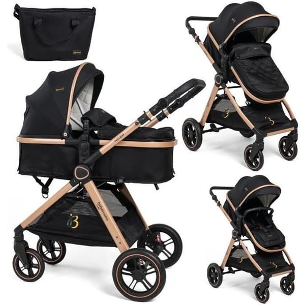 Bebelissimo - Cabriolet vagn - kombinerad - Cabriolet - 2 i 1 - vikt 0-22kg - Nicea - svart