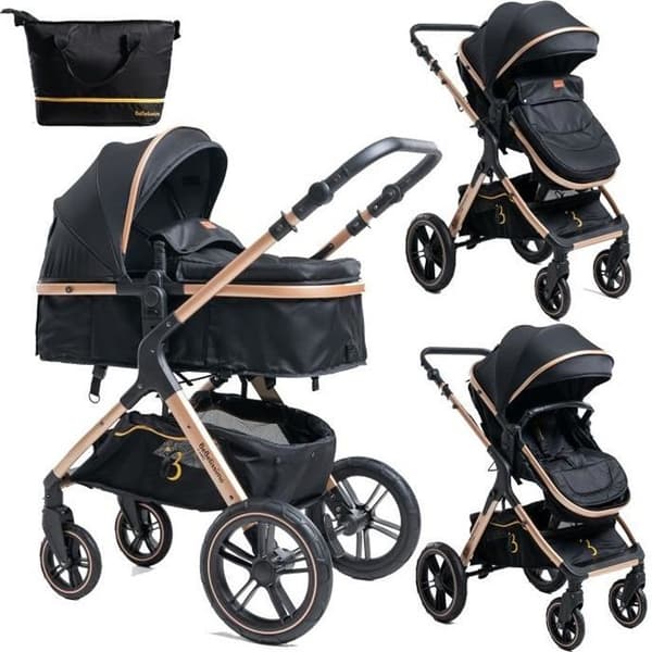 Bebelissimo - Cabriolet vagn - kombinerad - Cabriolet -2 i 1 - vikt 0-22kg - NYA - svart