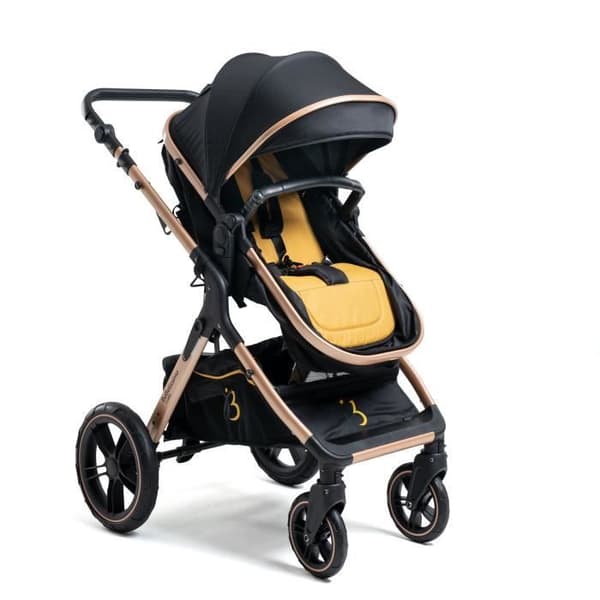 BEBELISSIMO - 3 i 1 trio kombinerad barnvagn - 0m bilbarnstol - liggdel - från födseln - upp till 22 kg - Gold Edition