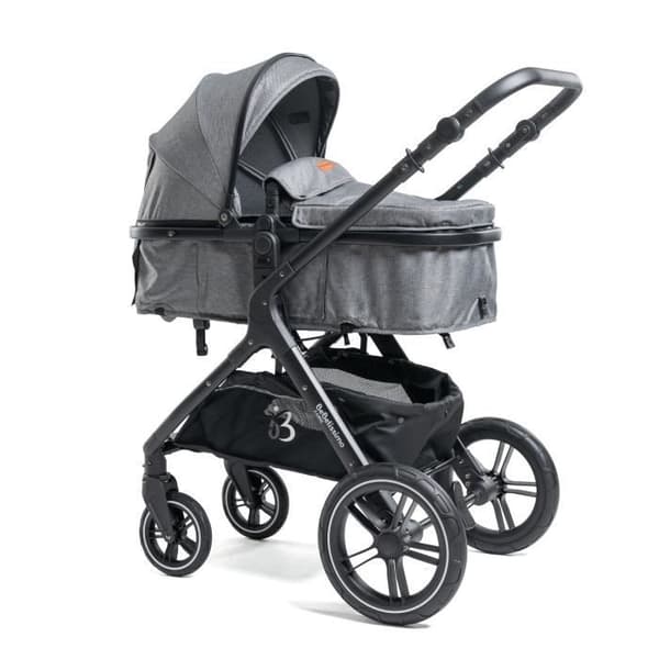 BEBELISSIMO - 3 i 1 trio kombinerad barnvagn - 0m bilbarnstol - liggdel - från födseln - upp till 22 kg - Premium - grå