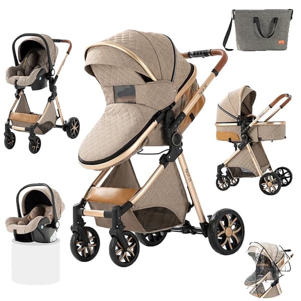 Vauvanvaunut, 3-in-1-malli, kannettava ja taitettava, V9-LIGHTGREY