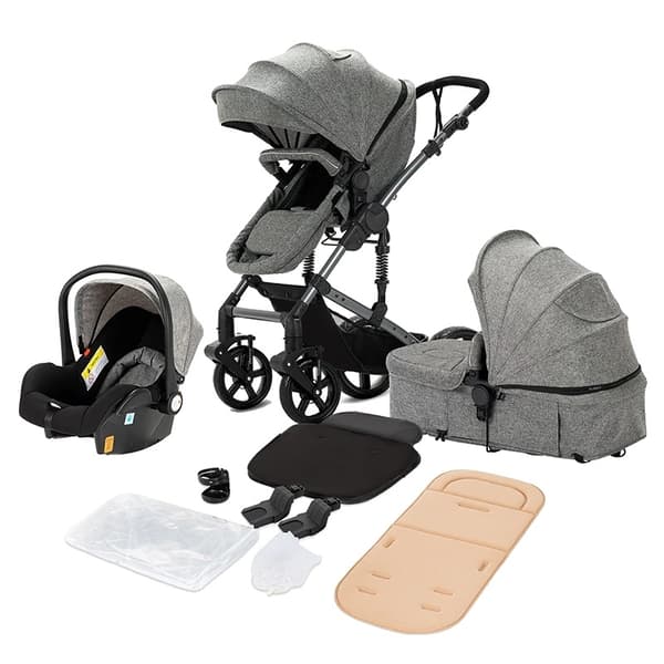 Vauvanvaunut, 3-in-1-malli, kannettava ja taitettava, V9-LIGHTGREY
