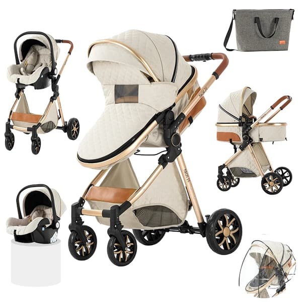 Vauvanvaunut, 3-in-1-malli, kannettava ja taitettava, V9-LIGHTGREY