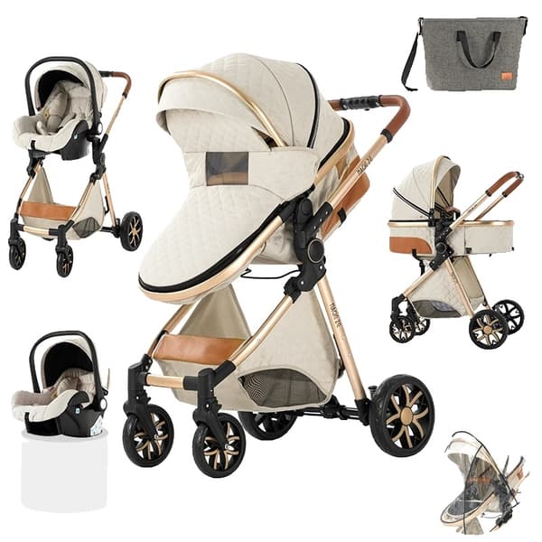 Vauvanvaunut, 3-in-1-malli, kannettava ja taitettava, V9-LIGHTGREY