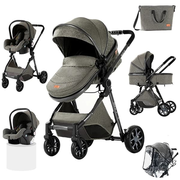 Vauvanvaunut, 3-in-1-malli, kannettava ja taitettava, V9-LIGHTGREY