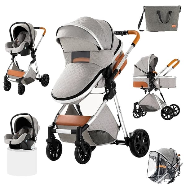 Vauvanvaunut, 3-in-1-malli, kannettava ja taitettava, V9-LIGHTGREY