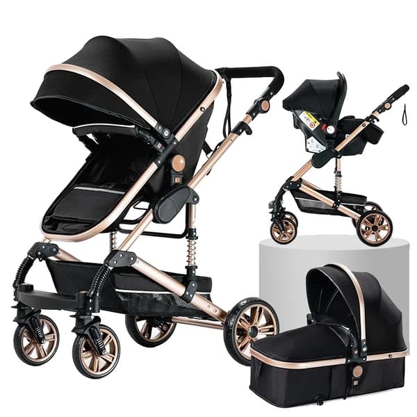 Barnevogn, 3 i 1 Design, Høj Landskab, V9-CHOKOLADE XR008-BG