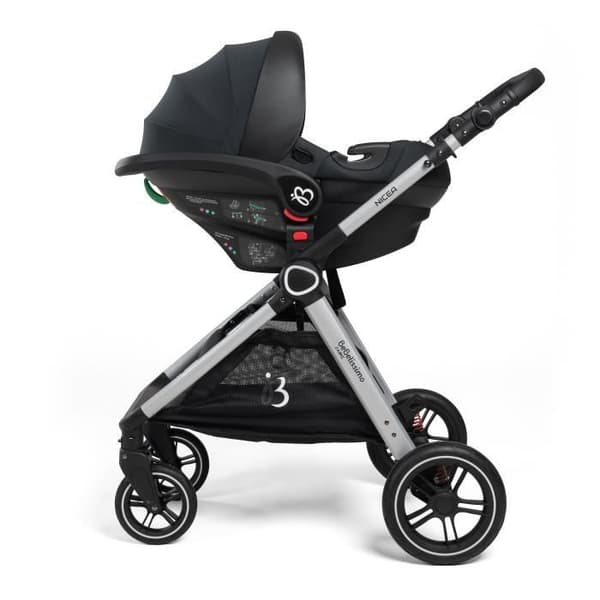BEBELISSIMO - 3 i 1 trio kombinerad barnvagn - I-storlek 40-87cm bilbarnstol - liggdel - från födseln - upp till 22 kg - Nicea - grön
