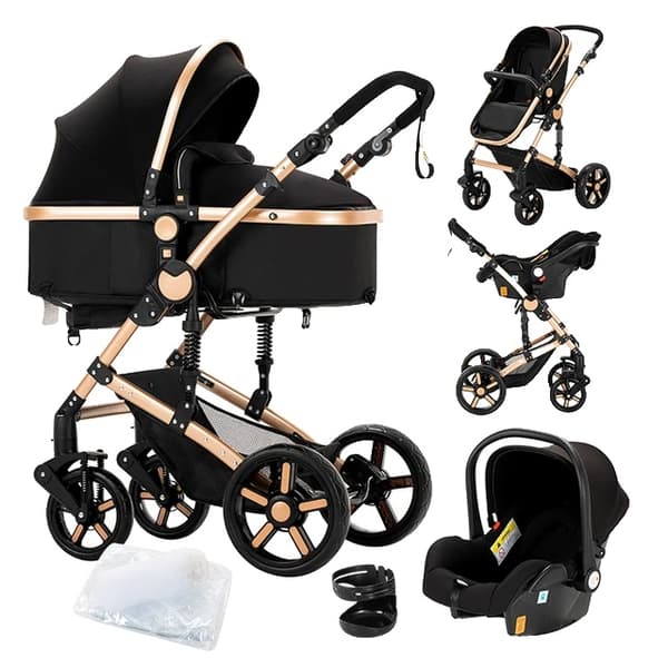 Barnevogne, 3 i 1 barnevogn, h�jlandsbarnevogn, 588-BLACKGOLD