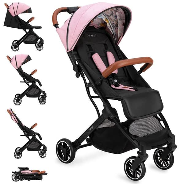 Ultrakompakt stadsbarnvagn MOMI Estelle - Från 0 till 36 månader - Upp till 15 kg - Rosa