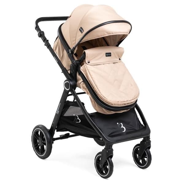 BEBELISSIMO - 3 i 1 trio kombinerad barnvagn - 0m bilbarnstol - barnvagn - från födseln - upp till 22 kg - Nicea - Beige