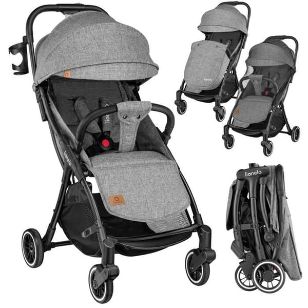 Kompatibel paraplyvagn LIONELO Julie One - Upp till 22 kg - Lätt &amp; fällbar - Tillbehör - Grå