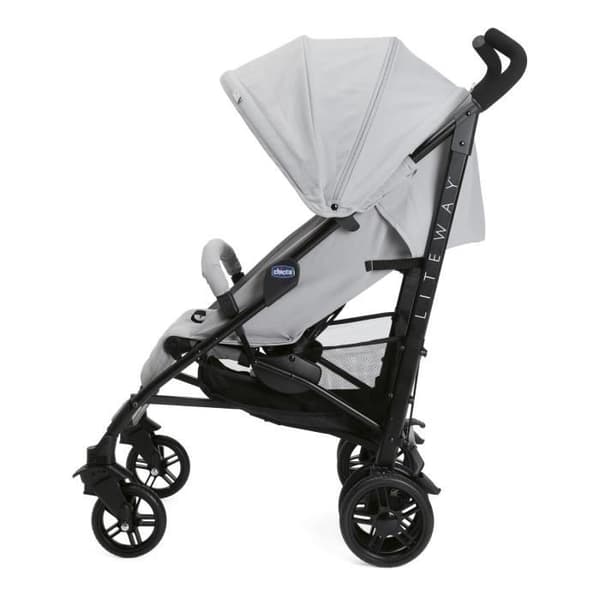 CHICCO Liteway 4 Barnvagn - Från födseln - Upp till 22 kg - 5-läges lutande ryggstöd - Svängbara framhjul - Grå