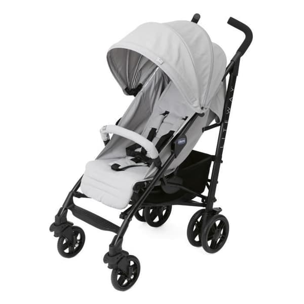 CHICCO Liteway 4 Barnvagn - Från födseln - Upp till 22 kg - 5-läges lutande ryggstöd - Svängbara framhjul - Grå