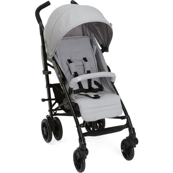 CHICCO Liteway 4 Barnvagn - Från födseln - Upp till 22 kg - 5-läges lutande ryggstöd - Svängbara framhjul - Grå