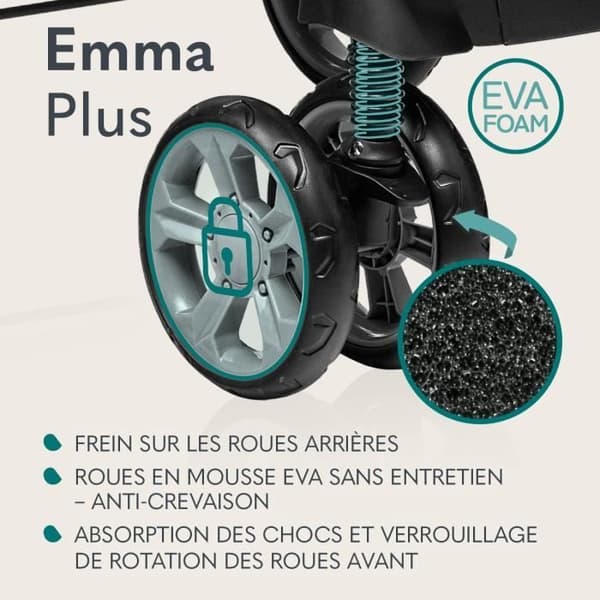 LIONELO Emma - Kompakt barnvagn - Från 6 till 36 månader - 5-punkts säkerhetsbälte - väska tillbehör ingår - Rosa