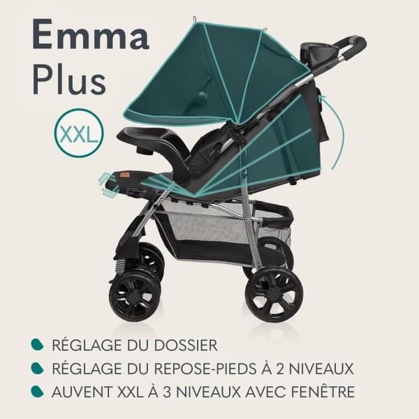 LIONELO Emma - Kompakt barnvagn - Från 6 till 36 månader - 5-punkts säkerhetsbälte - väska tillbehör ingår - Rosa