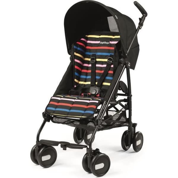 PEG PEREGO Lättviktsvagn med Pliko minihuva - Flerfärgade ränder