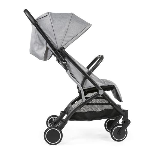CHICCO Trolley Me - Kompakt hopfällbar vagn - Från 0 till 15 kg - Säkerhetsbygel - Grå