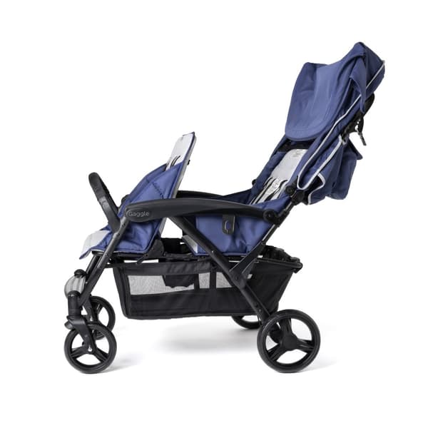 GAGGLE Odyssey 4x4 Quad Barnvagn för 4 barn | Buggy med soltak i Blå/Svart | 4 personers vagn hopfällbar för barn 6 månader till 4 år