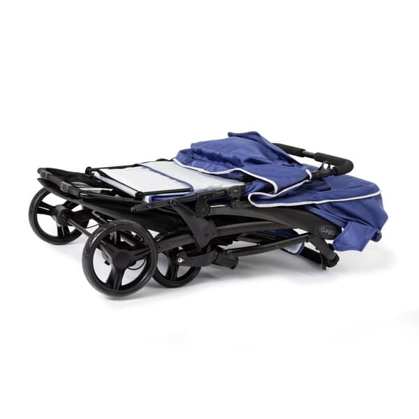 GAGGLE Odyssey 4x4 Quad Barnvagn för 4 barn | Buggy med soltak i Blå/Svart | 4 personers vagn hopfällbar för barn 6 månader till 4 år