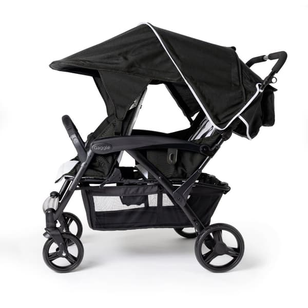GAGGLE Odyssey 4x4 Quad Barnvagn för 4 barn | Buggy med soltak i Grå/Svart | 4 personers vagn hopfällbar för barn 6 månader till 4 år
