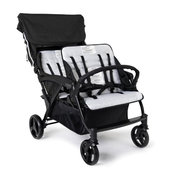 GAGGLE Odyssey 4x4 Quad Barnvagn för 4 barn | Buggy med soltak i Grå/Svart | 4 personers vagn hopfällbar för barn 6 månader till 4 år