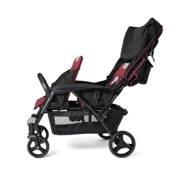 GAGGLE Odyssey 4x4 Quad Barnvagn för 4 barn | Buggy med soltak i Röd / Svart | 4-personers vagn hopfällbar för barn i åldern 6 månader till 4 år