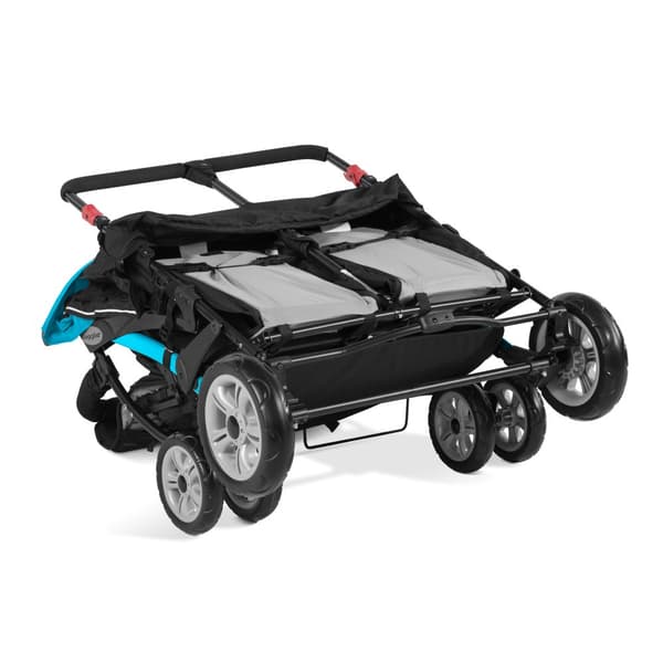 GAGGLE Compass 4x4 Quad Barnvagn för 4 barn | Buggy med justerbart bälte & soltak i Blå/Svart | 4-personers hopfällbar vagn för barn i åldern 6
