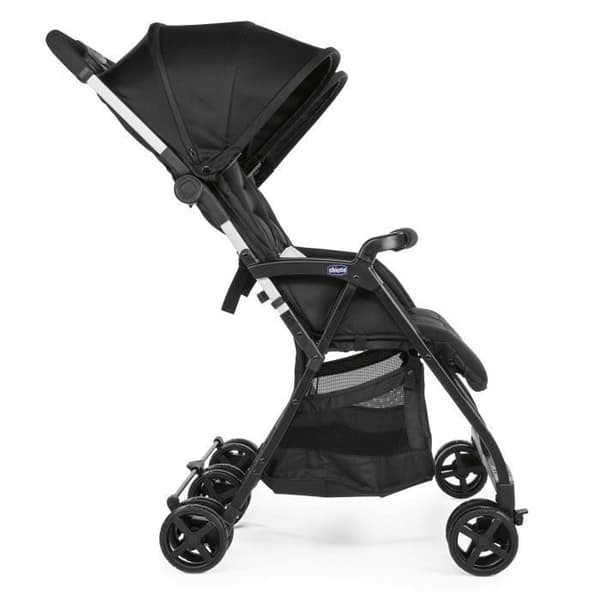 CHICCO Ohlala Twin Compact Dubbel sittvagn - Från födseln - Upp till 15 kg - 78 cm bred - Säkerhetsbygel - Svart natt