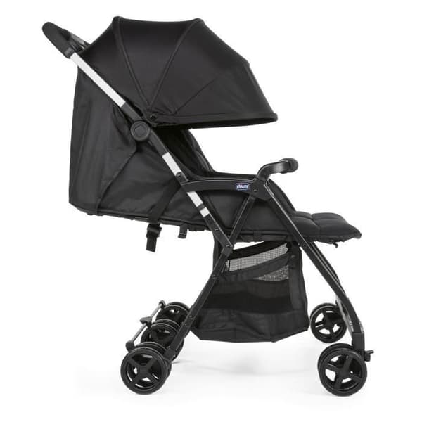 CHICCO Ohlala Twin Compact Dubbel sittvagn - Från födseln - Upp till 15 kg - 78 cm bred - Säkerhetsbygel - Svart natt