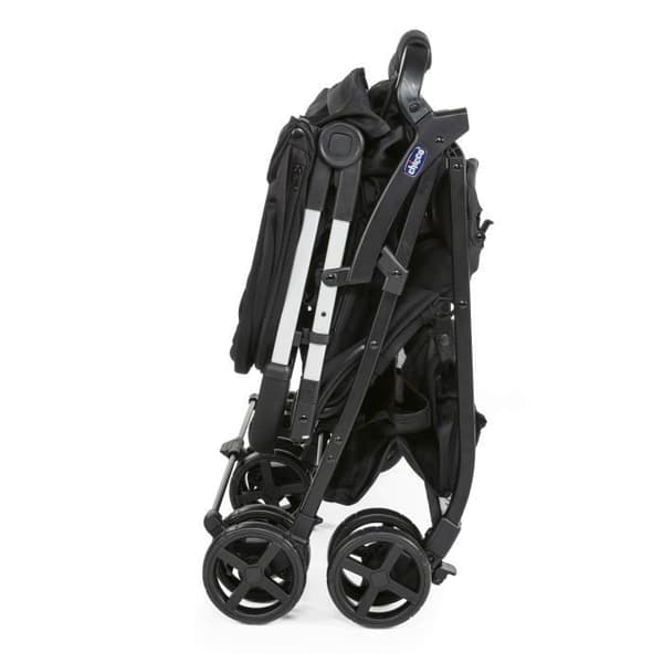 CHICCO Ohlala Twin Compact Dubbel sittvagn - Från födseln - Upp till 15 kg - 78 cm bred - Säkerhetsbygel - Svart natt