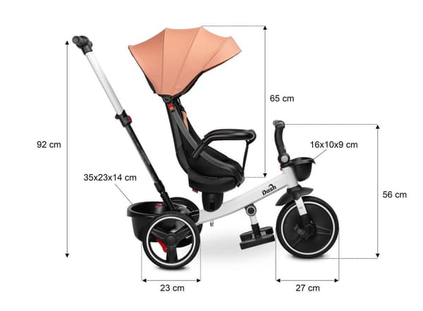 3-HJULIG CYKEL DASH - ROSA
