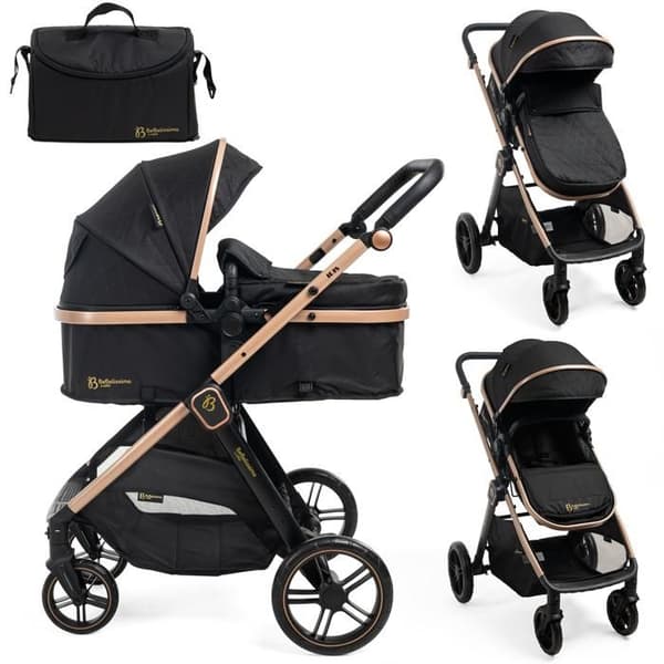 Bebelissimo - Transformbar barnvagn - kombinerad - 2 i 1 - vikt 0-22kg - IRIS - svart