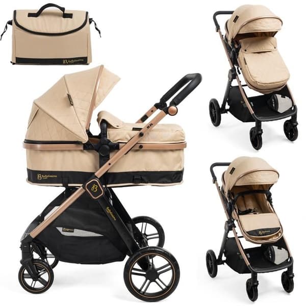 Bebelissimo - Transformera barnvagn - kombinerad - 2 i 1 - vikt 0-22kg - IRIS - beige