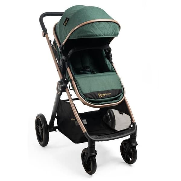 BEBELISSIMO - Kombinerad trio-barnvagn 3 i 1 - bilstol 0+ IRIS – liggdel – från födseln – upp till 22kg - grön